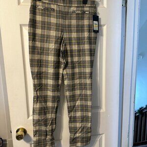 Women's Jones New York Black and Yellow Plain Strait Leg Pants. Size M. NWT.